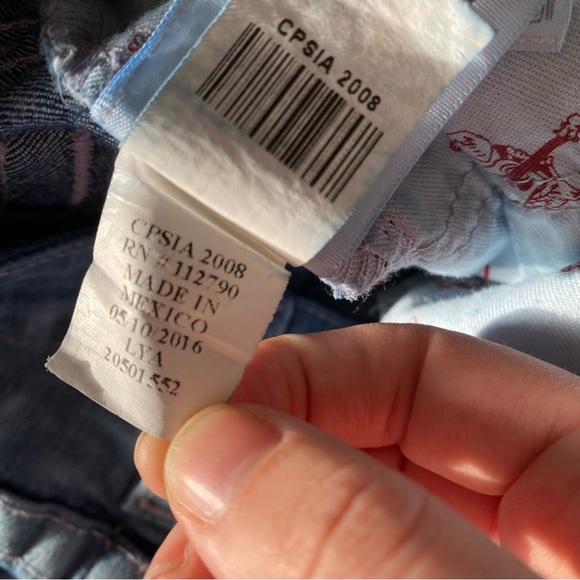 True Religion Girls acid wash jeans w pink stitching size 8 - Picture 11 of 15